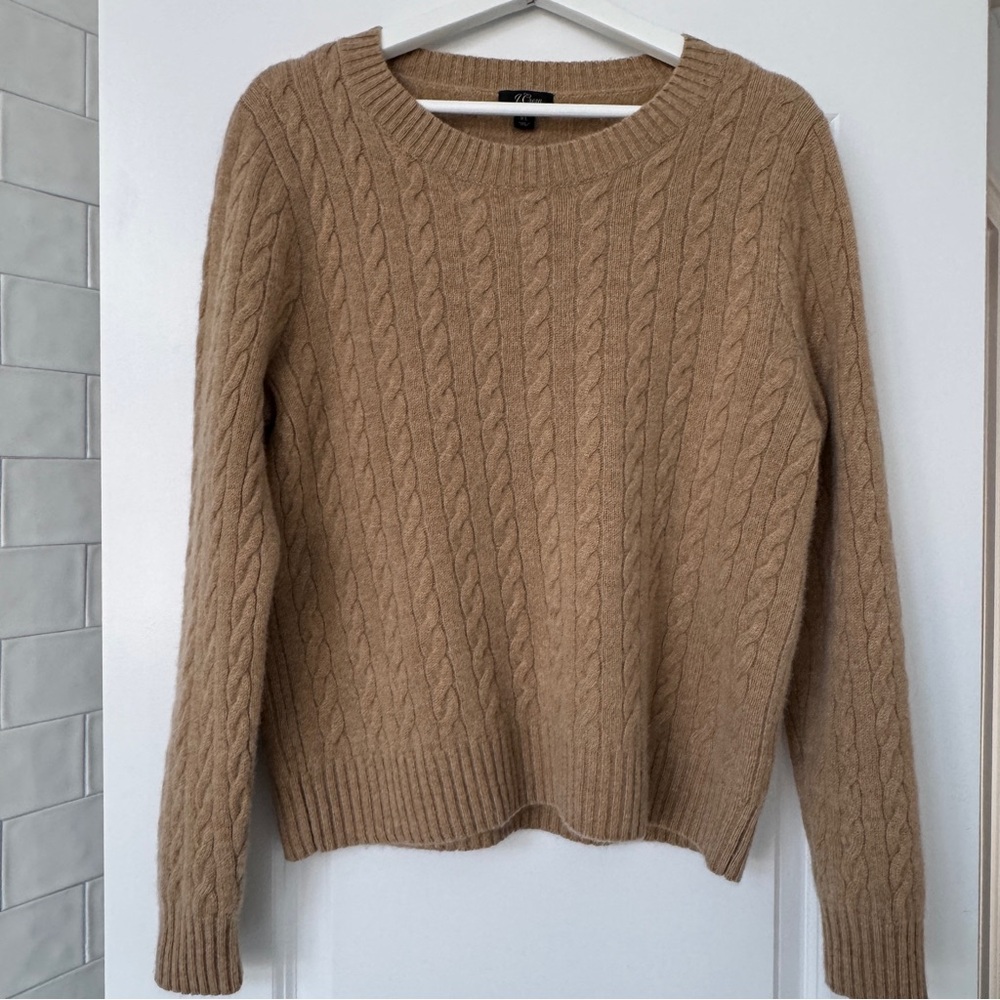 J. Crew - Cable-Knit Cashmere Sweater in Camel